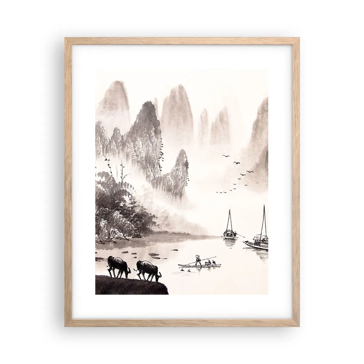 Póster en marco roble claro - La exótica vida cotidiana de Oriente - 40x50 cm