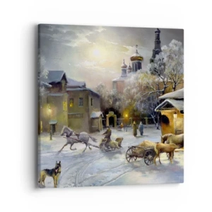 Cuadro sobre lienzo - Impresión de Imagen - La magia de un invierno ruso - 40x40 cm