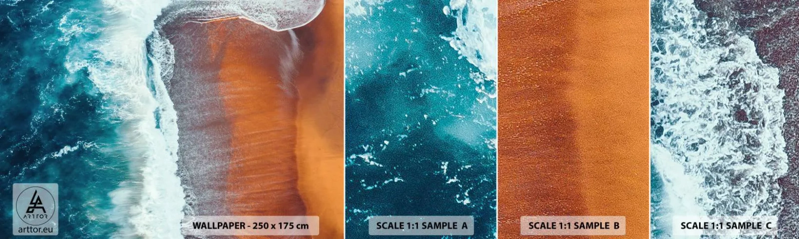 Muestra De Fotomural Standard Eco - Un toque de océano - Playa, Mar, Agua - 100x30 cm