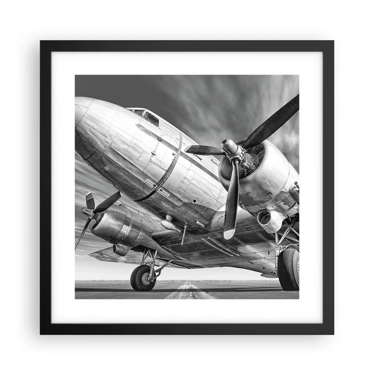 Póster en marco negro - Siempre listo para volar - 40x40 cm