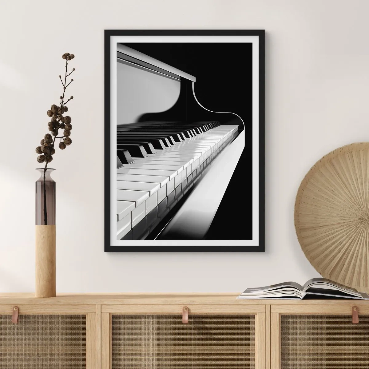 Póster en marco negro - Armonía musical - 30x40 cm