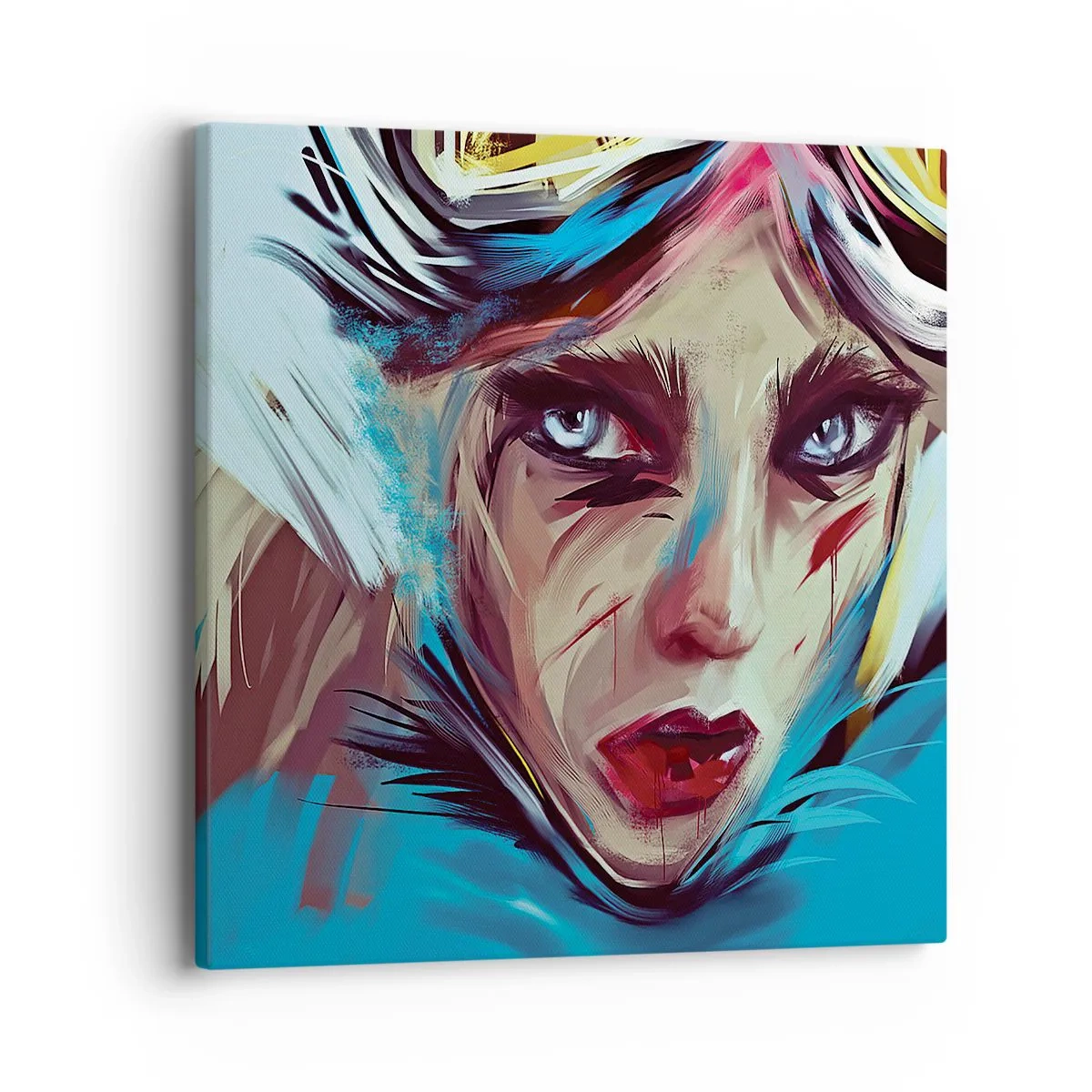 Cuadro sobre lienzo - Impresión de Imagen - Guerrera colorida - 40x40 cm