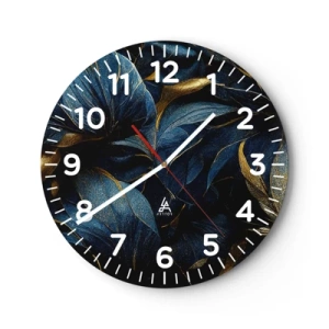 Reloj de pared - Reloj de vidrio - Forradas de oro - 30x30 cm
