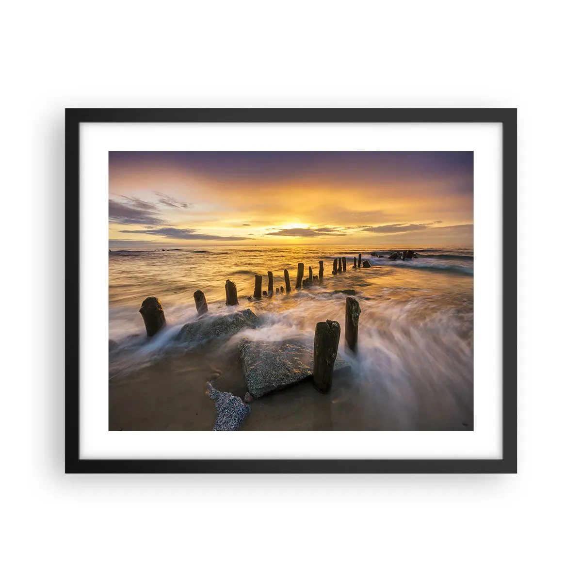 Póster en marco negro - La cruda belleza del Báltico - 50x40 cm