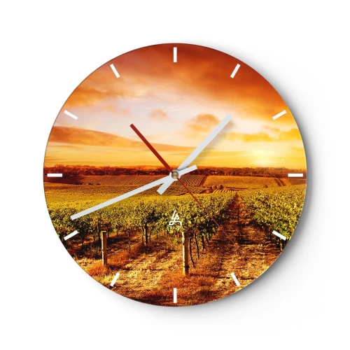 Reloj de pared - Reloj de vidrio - Delicadamente afrutado con un toque de sol - 40x40 cm