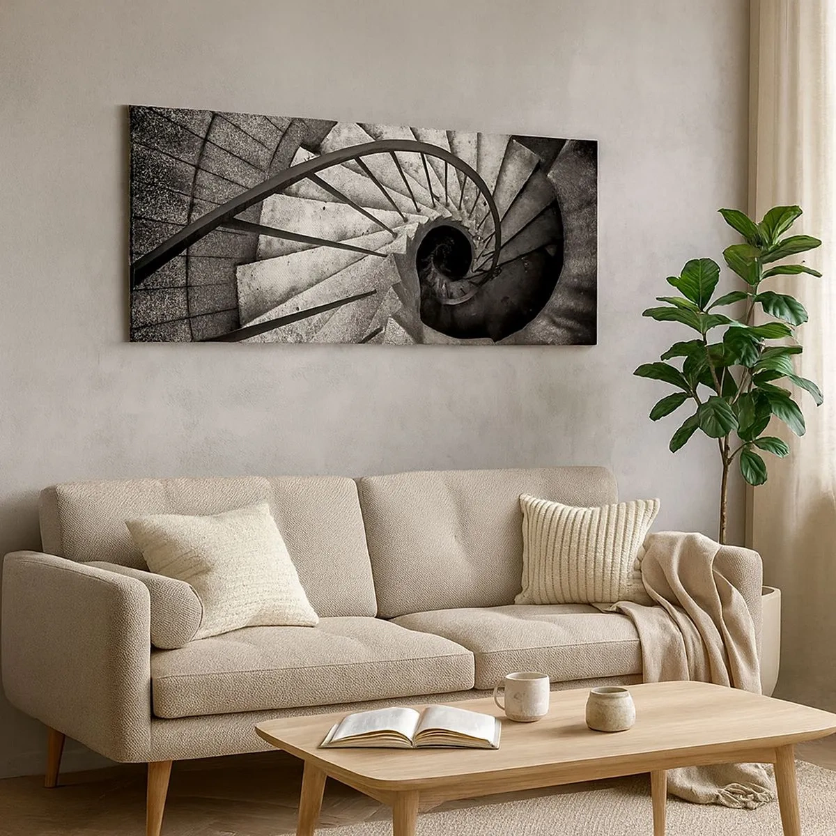Cuadro sobre lienzo - Impresión de Imagen - Escaleras arriba, escaleras abajo - 100x40 cm