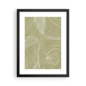 Póster en marco negro - Abstracción intrincada en blanco - 30x40 cm