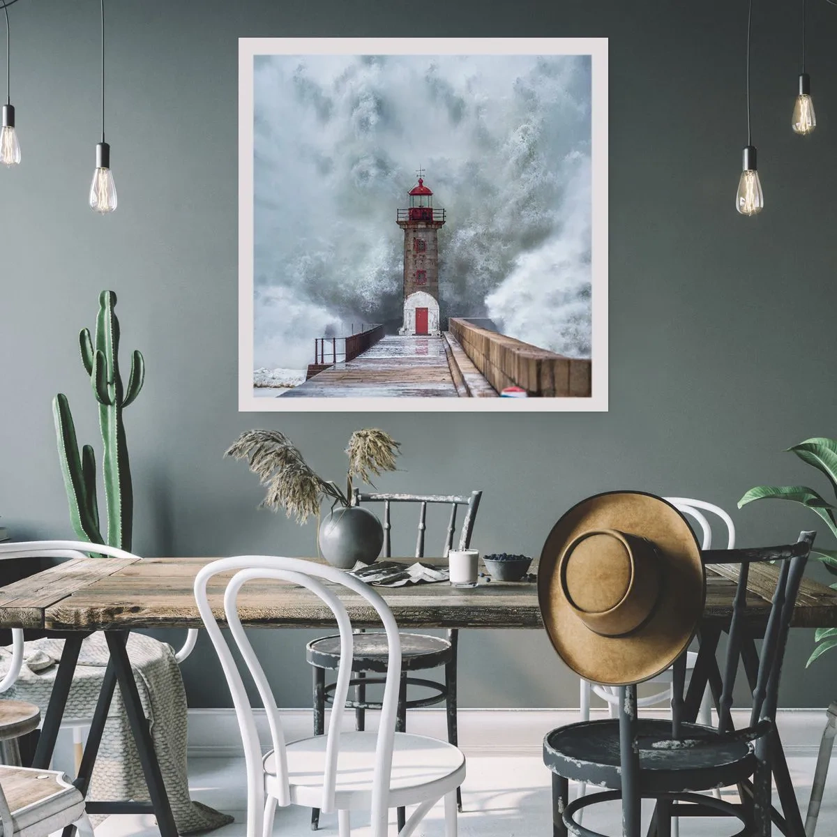 Póster - El rugido de las aguas, la fuerza del viento - 40x40 cm