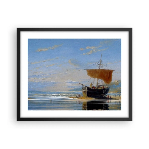 Póster en marco negro - Agua, tierra, aire - 50x40 cm