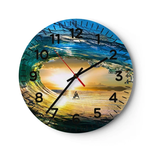Reloj de pared - Reloj de vidrio - Ojo de esperanza - 40x40 cm