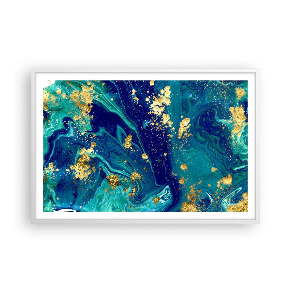 Póster en marco blanco - Pétalos de sol  - 91x61 cm