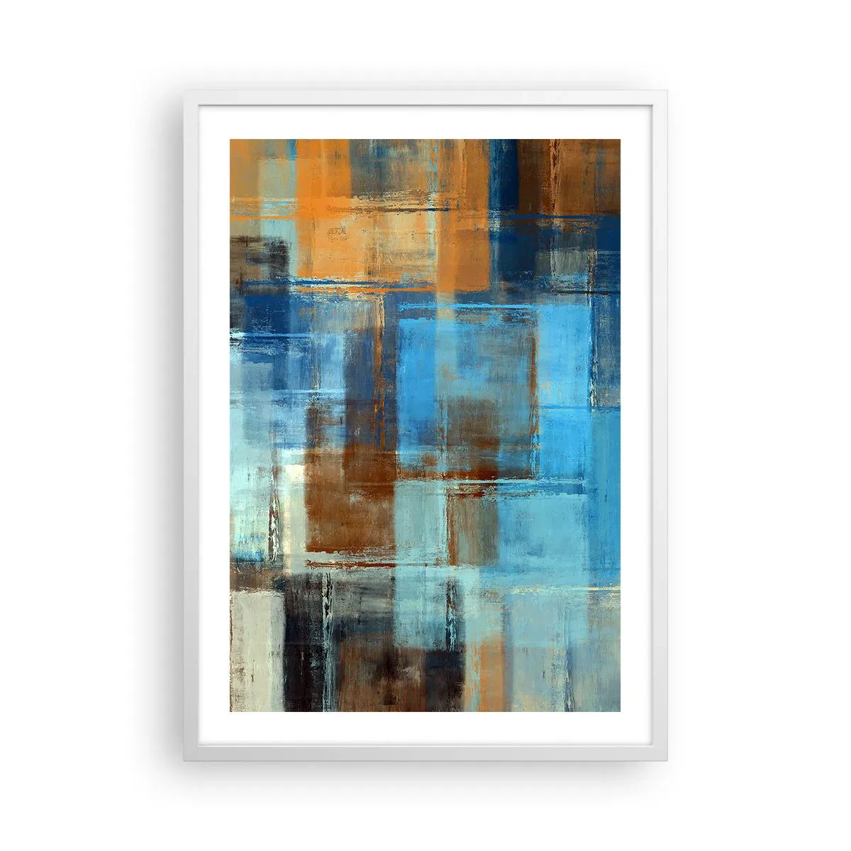 Póster en marco blanco - A través del velo azul - 50x70 cm