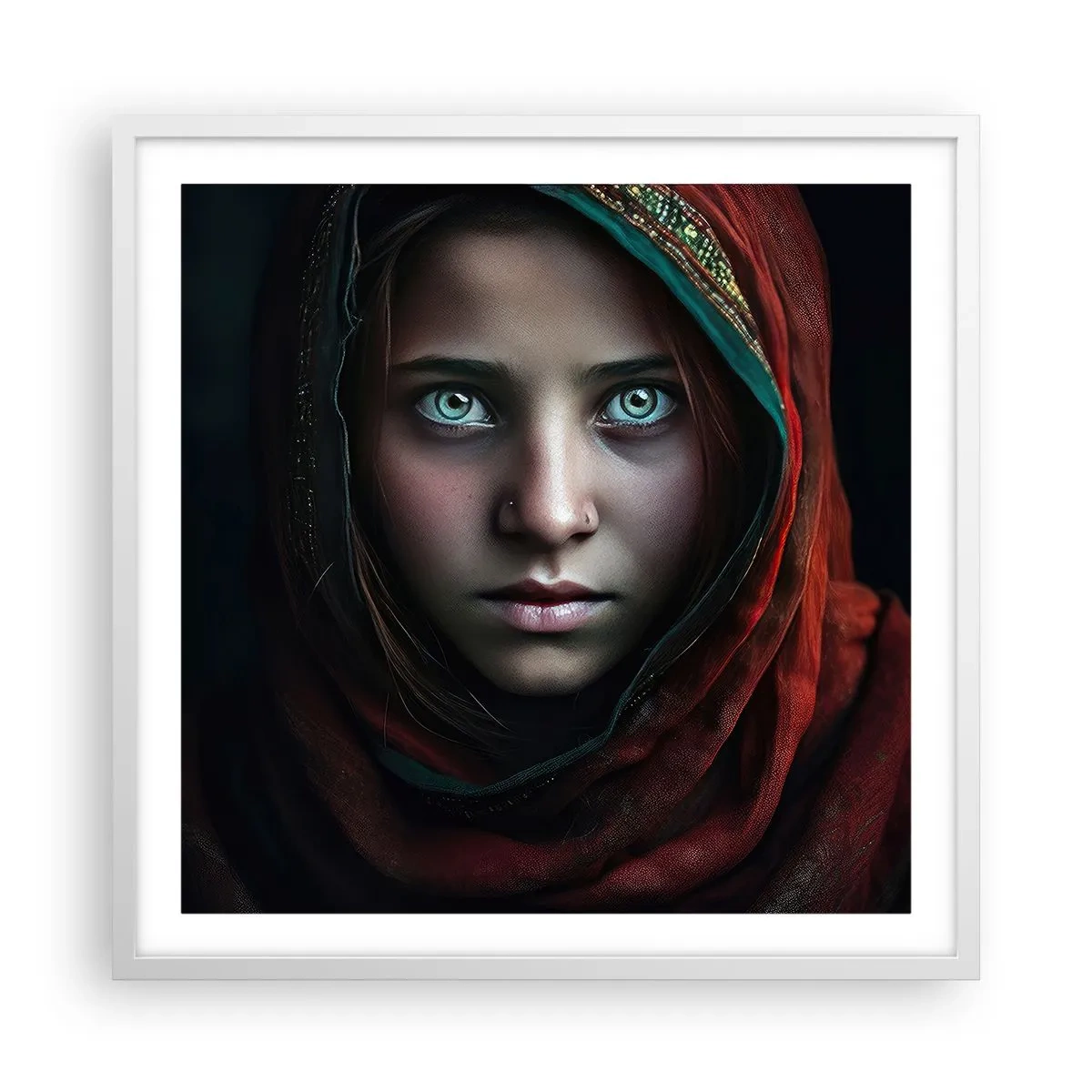 Póster en marco blanco - Princesa del Este - 60x60 cm