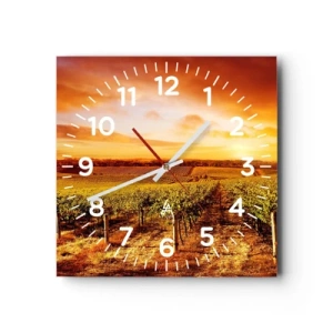 Reloj de pared - Reloj de vidrio - Delicadamente afrutado con un toque de sol - 30x30 cm
