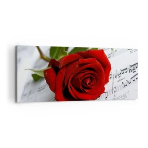 Cuadro sobre lienzo - Impresión de Imagen - La música de los sentimientos en escarlata - 100x40 cm