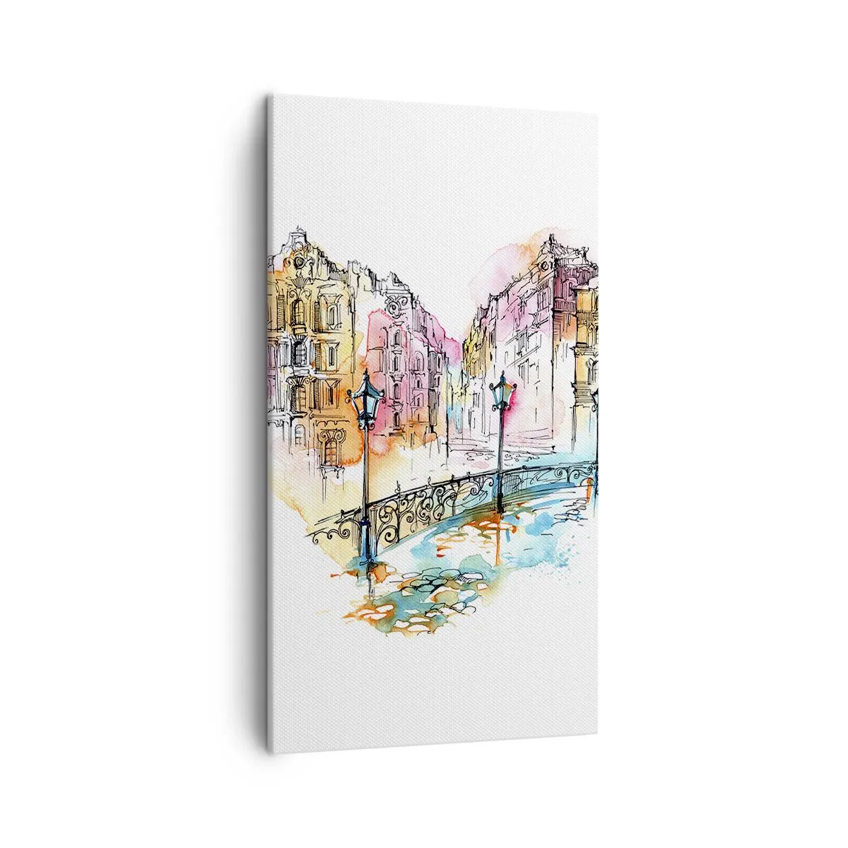 Cuadro sobre lienzo - Impresión de Imagen - El corazón de la ciudad - 45x80 cm