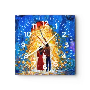 Reloj de pared - Reloj de vidrio - La magia de una tarde lluviosa - 40x40 cm