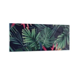 Cuadro sobre vidrio - Impresiones sobre Vidrio - Encender el color verde - 100x40 cm