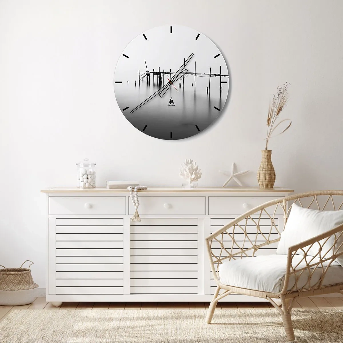 Reloj de pared - Reloj de vidrio - ¿Y si no hay mundo? - 30x30 cm