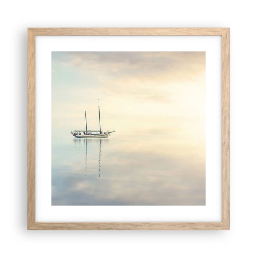 Póster en marco roble claro - En un mar de silencio - 40x40 cm