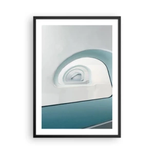 Póster en marco negro - Líneas curvas modernas y estructuras arquitectónicas en colores brillantes. - 50x70cm - Espiral del río azul - Decoración de pared moderna para salón y dormitorio ARTTOR