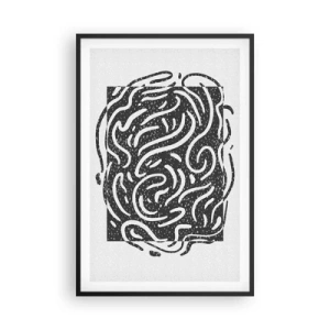 Póster en marco negro - Abstracción: una danza de alegría - 61x91 cm