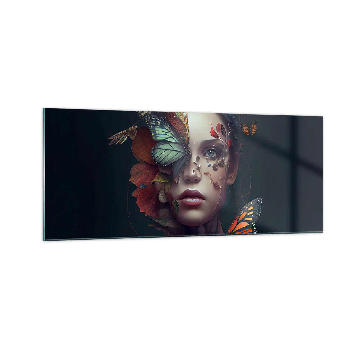 Cuadro sobre vidrio - Impresiones sobre Vidrio - Una metamorfosis maravillosa - 100x40 cm