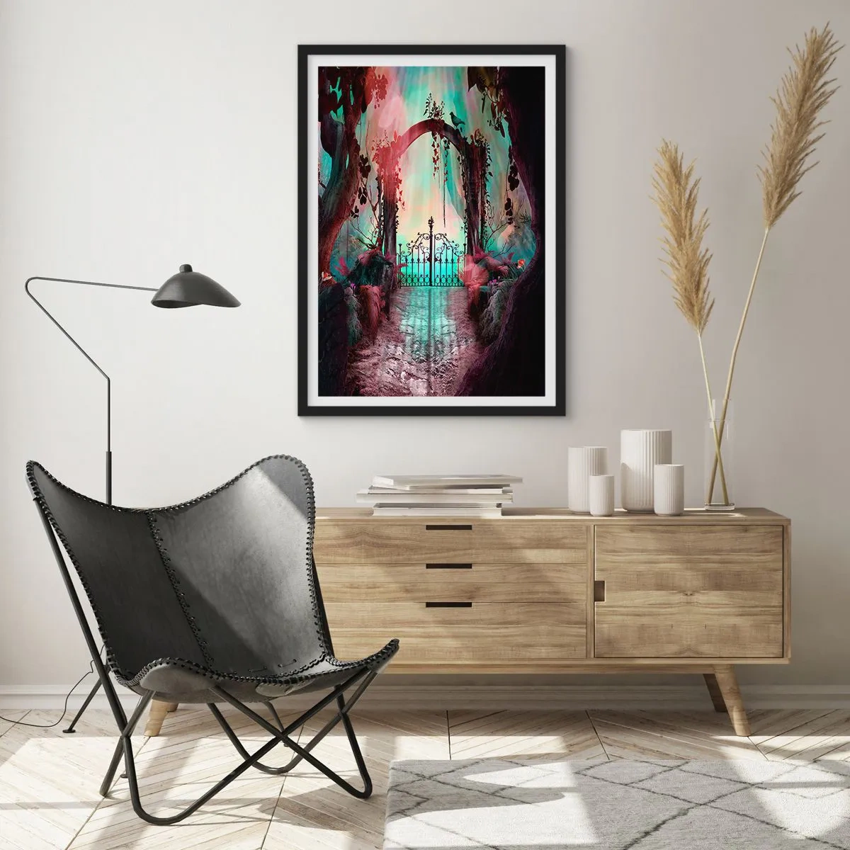 Póster en marco negro - Jardín secreto - 61x91 cm