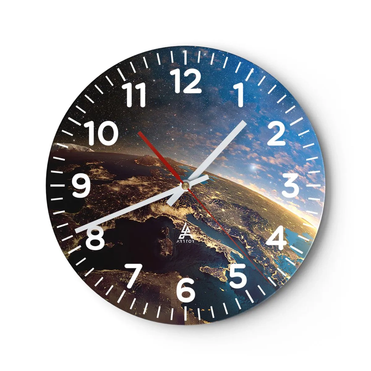 Reloj de pared - Reloj de vidrio - Mirémonos a nosotros mismos desde la distancia - 30x30 cm