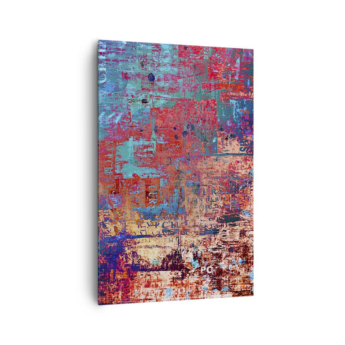 Cuadro sobre lienzo - Impresión de Imagen - Una composición abstracta con una mezcla de colores intensos. - 80x120cm - Memoria y olvido - Decoración de pared moderna para salón y dormitorio ARTTOR