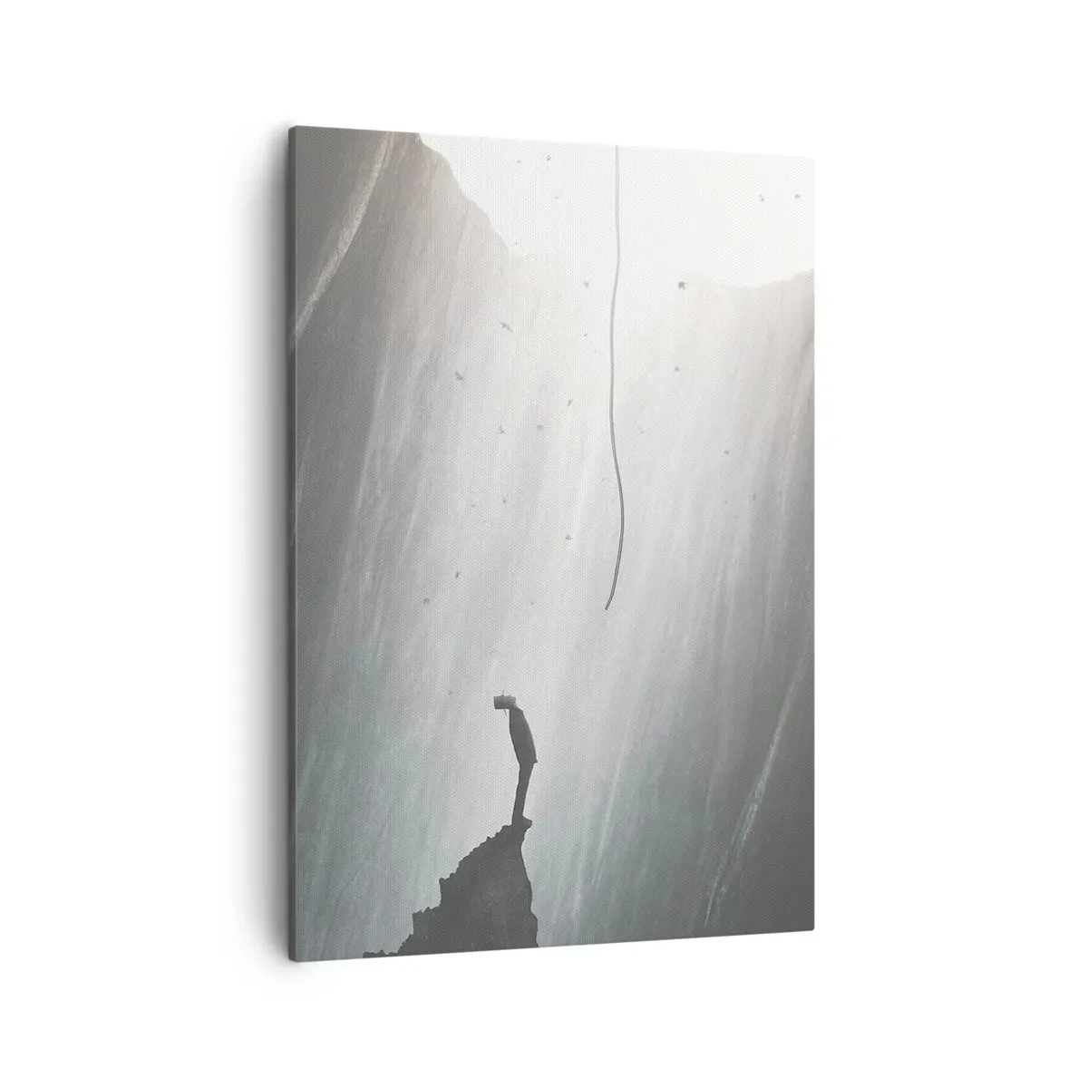 Cuadro sobre lienzo - Impresión de Imagen - Silueta de un hombre en el suelo de una cueva con vistas a la luz. - 50x70cm - Siempre hay una salida - Decoración de pared moderna para salón y dormitorio ARTTOR