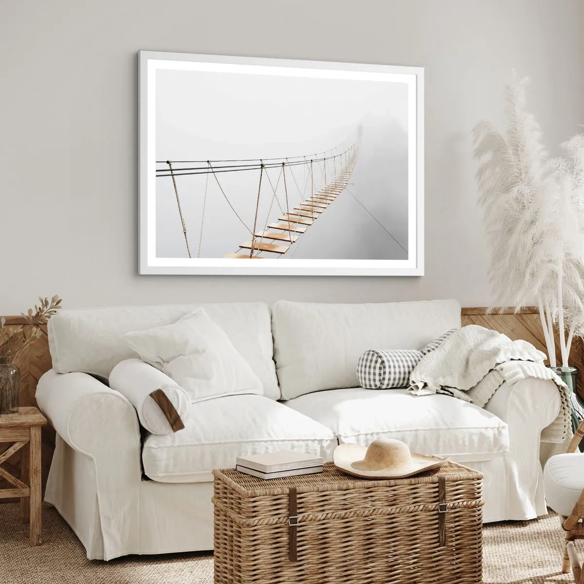 Póster en marco blanco - ¿Adónde le llevará? - 100x70 cm