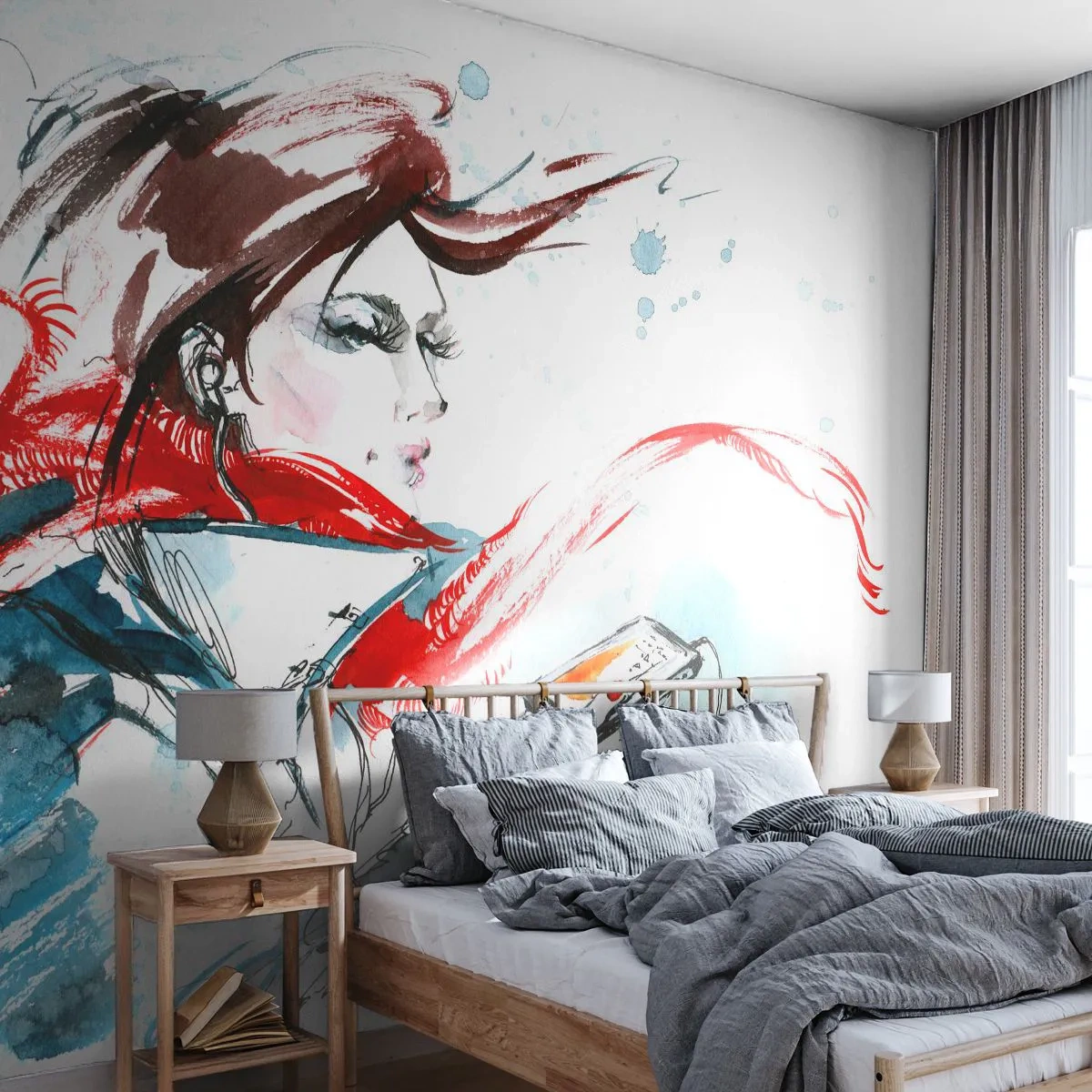 Fotomural Premium Sand - Algo suena dentro de mí - Mujer, Teléfono, Moda - 300x210 cm