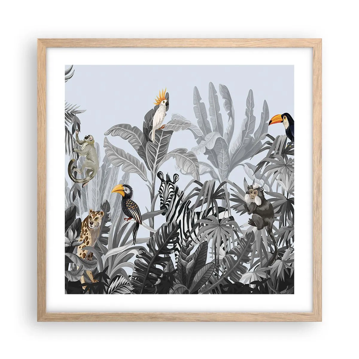 Póster en marco roble claro - Un cuento de hadas africano - 50x50 cm