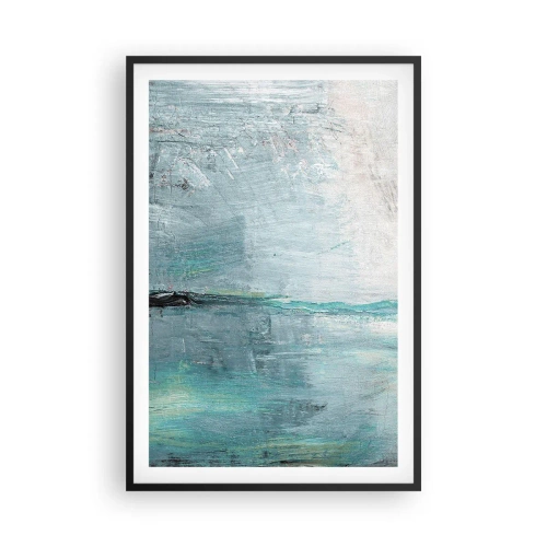 Póster en marco negro - Horizontalmente sobre el azul - 61x91 cm