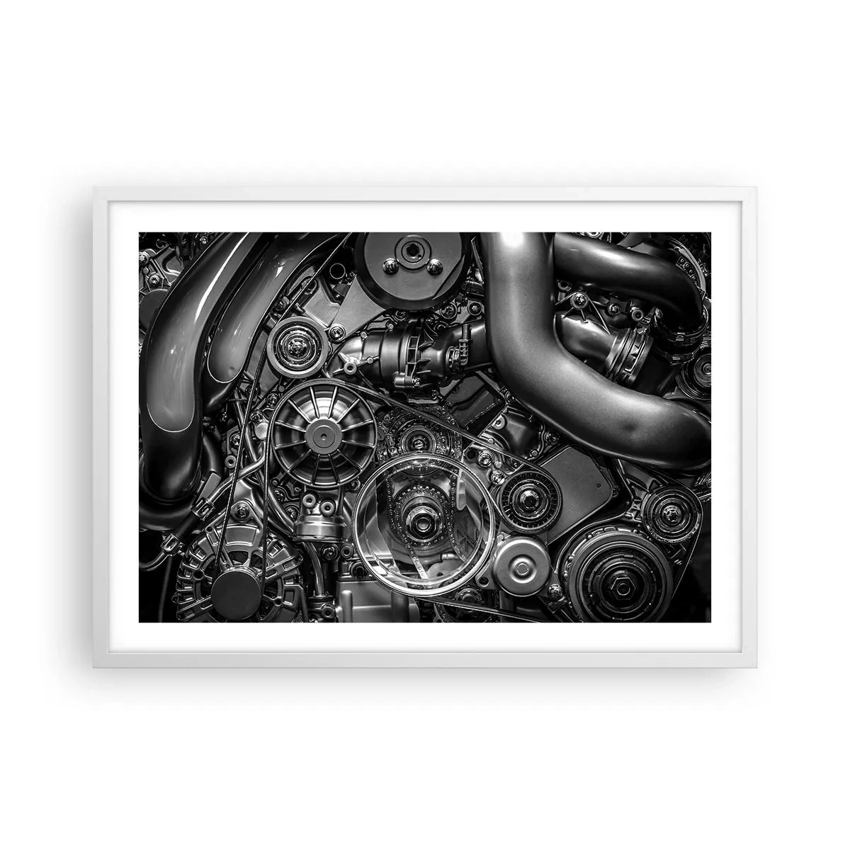 Póster en marco blanco - La poesía de la mecánica - 70x50 cm