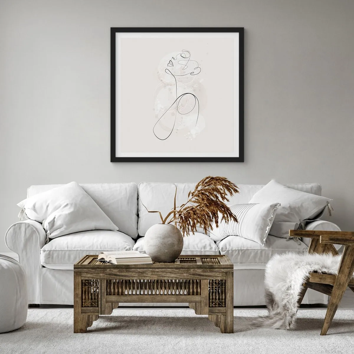 Póster en marco negro - La espiral de la belleza - 50x50 cm