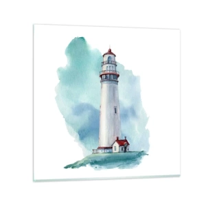 Cuadro sobre vidrio - Impresiones sobre Vidrio - Gentil hermana del azul - 40x40 cm