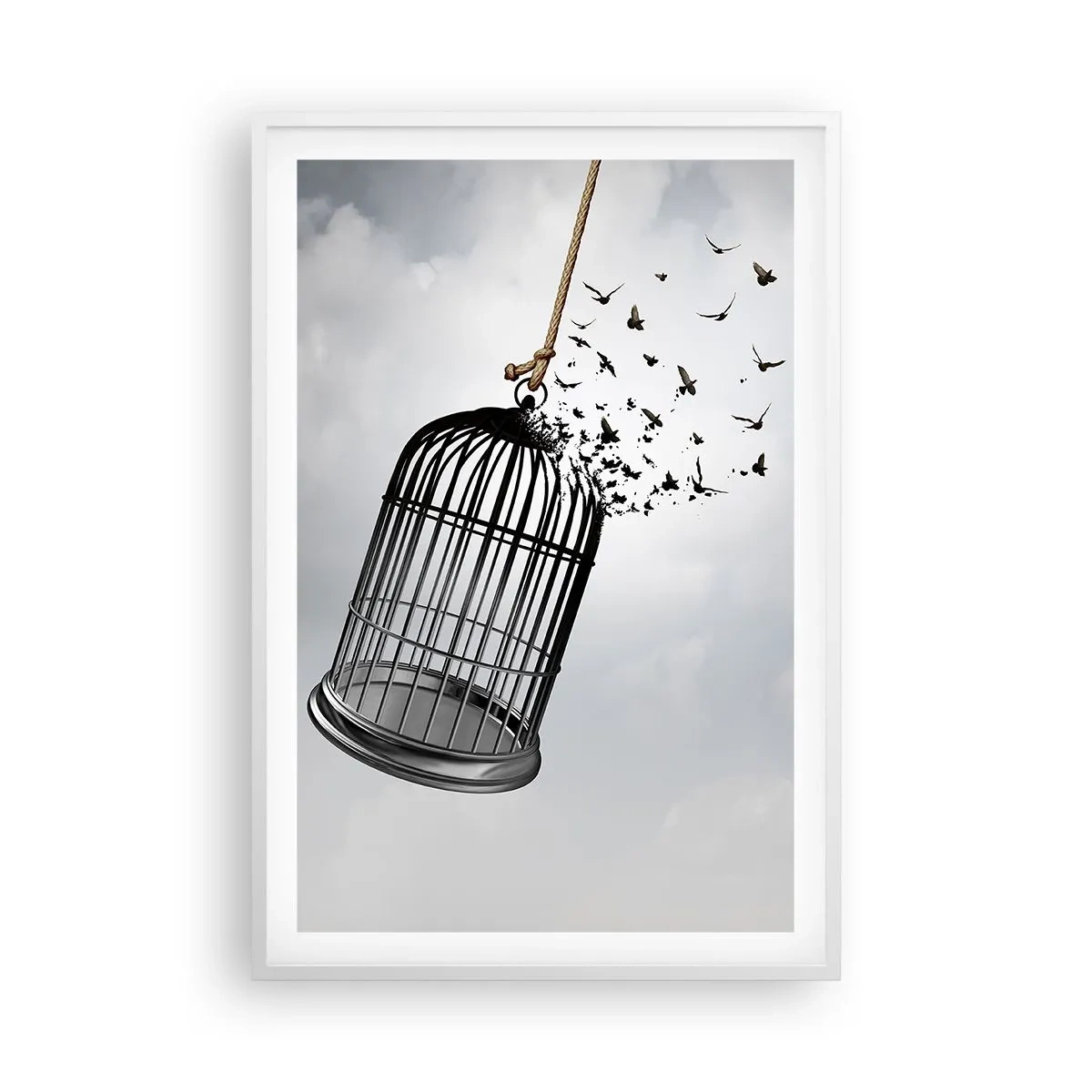 Póster en marco blanco - Fe... Esperanza... ¡Libertad! - 61x91 cm