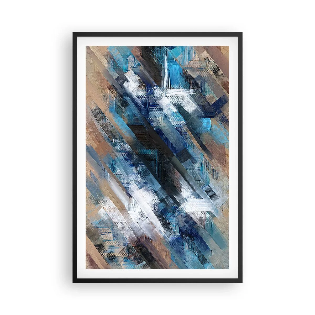 Póster en marco negro - En una inclinación azul - 61x91 cm