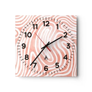 Reloj de pared - Reloj de vidrio - En un laberinto de coral - 40x40 cm