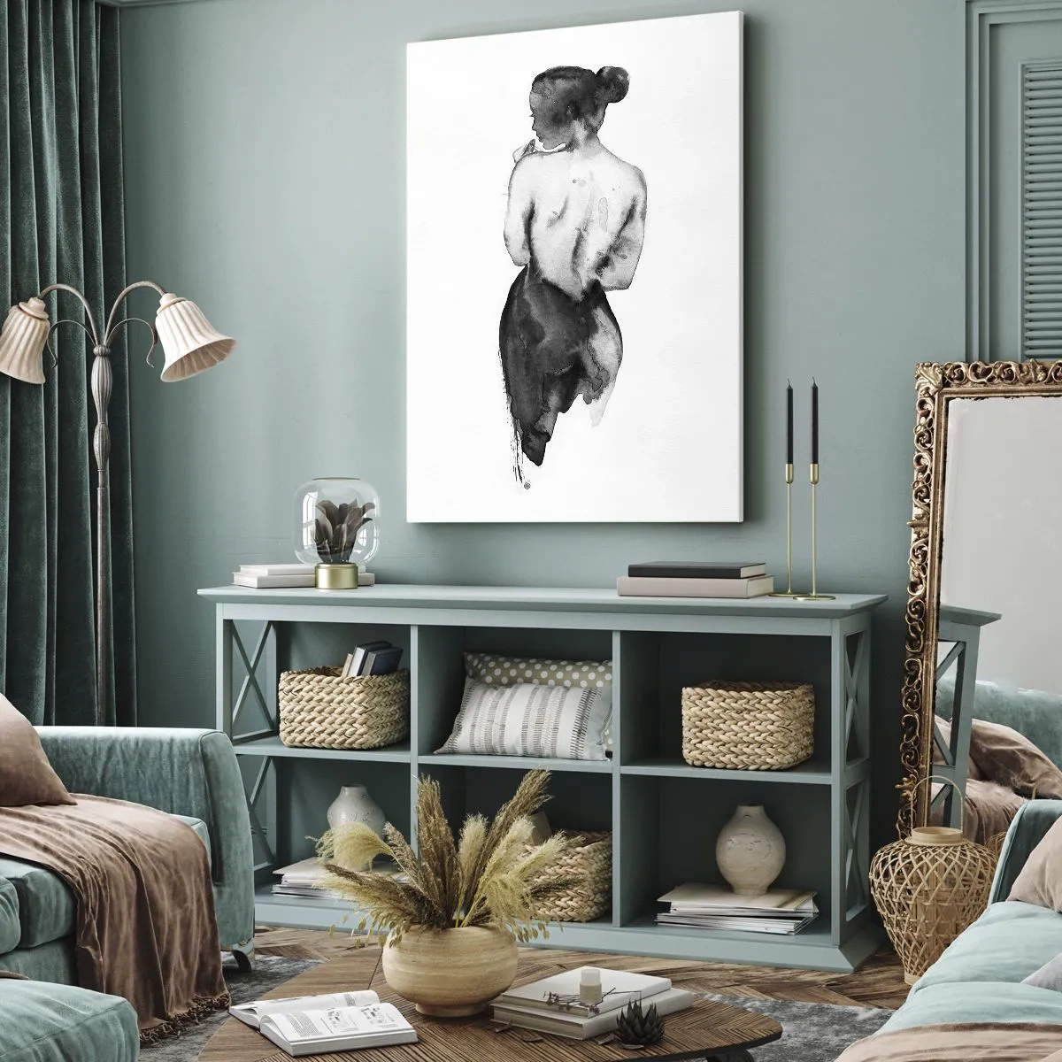 Cuadro sobre lienzo - Impresión de Imagen - Sin ella el mundo deja de tener sentido - 55x100 cm