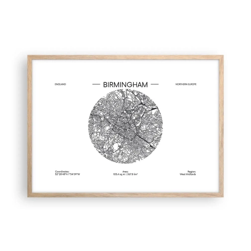 Póster en marco roble claro - Anatomía de Birmingham - 70x50 cm