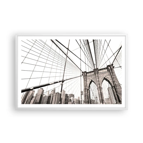 Póster en marco blanco - Catedral de Nueva York - 91x61 cm