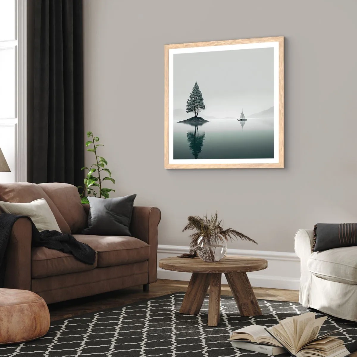 Póster en marco roble claro - Un sueño hecho realidad - 50x50 cm