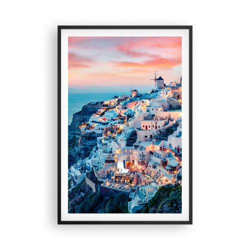 Póster en marco negro - Vacaciones en Grecia - 61x91 cm