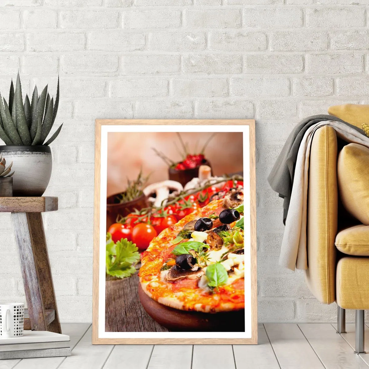 Póster en marco roble claro - De ingredientes puros - 40x50 cm