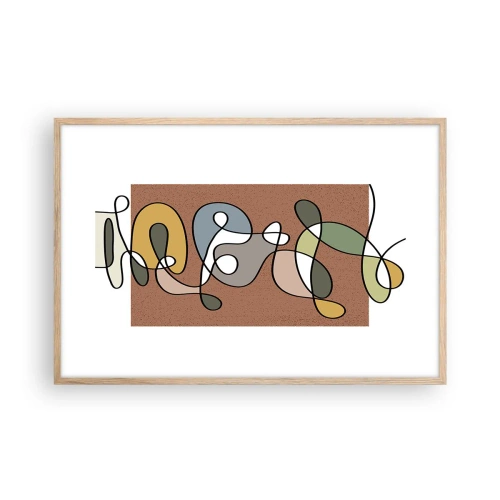 Póster en marco roble claro - Una abstracción por la que vale la pena sonreír - 91x61 cm