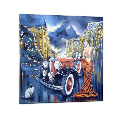 Cuadro sobre vidrio - Impresiones sobre Vidrio - Noche de romanticismo - 70x70 cm