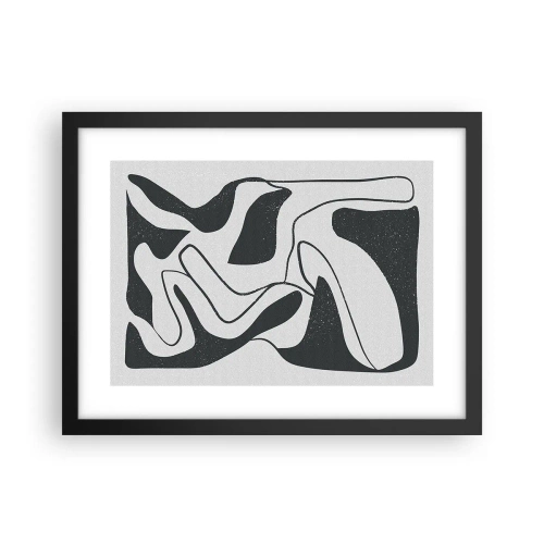 Póster en marco negro - Juego abstracto en un laberinto - 40x30 cm